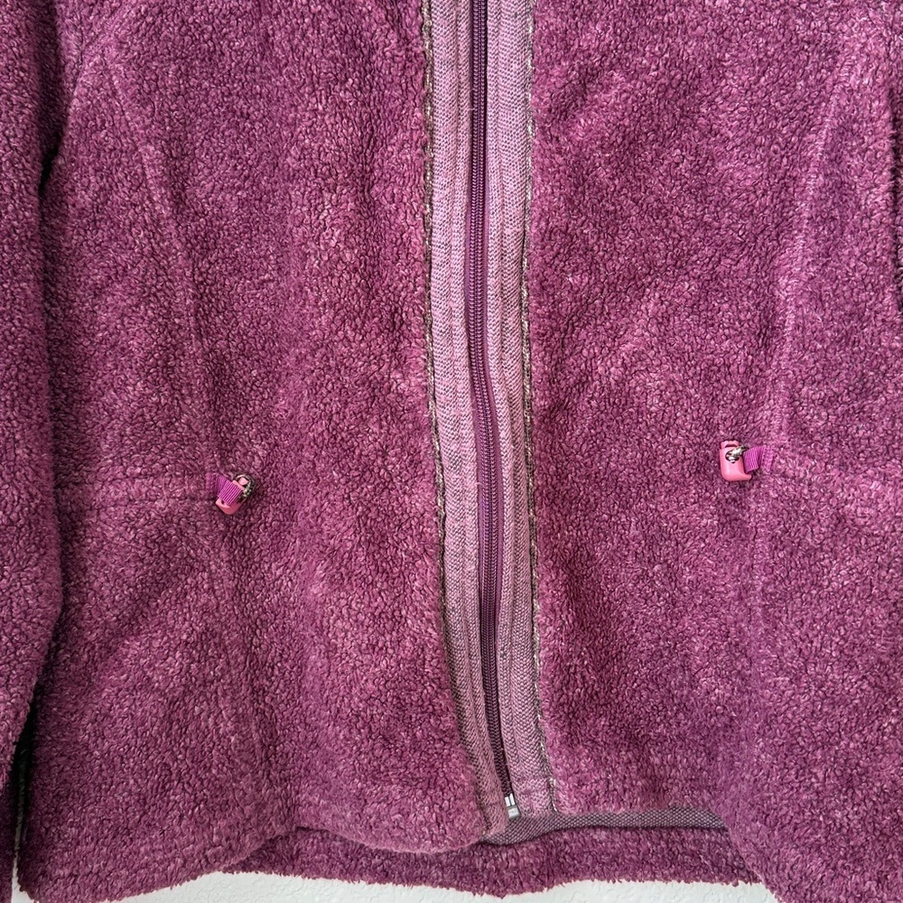 Woolrich Sherpa Zip Up Jacket Fitted Purple Pink Size Medium - Picture 4 of 14
